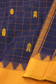 Blue Handloom Chettinad Cotton Saree 10077329