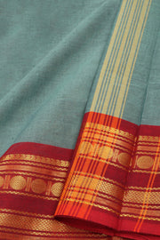 Light Blue Handloom Chettinad Cotton Saree 10077337