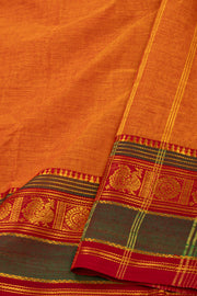 Orange Handloom Chettinad Cotton Saree 10077338