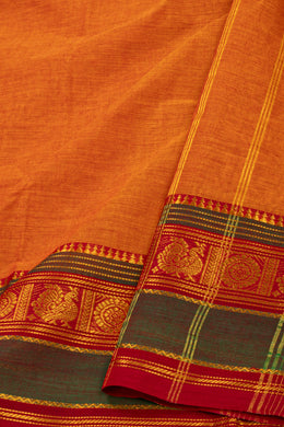 Orange Handloom Chettinad Cotton Saree 10077338