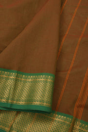 Brown Handloom Chettinad Cotton Saree 10077339