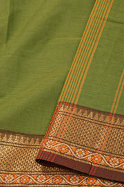 Leaf Green Handloom Chettinad Cotton Saree 10077341