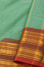 Ocean Blue Handloom Chettinad Cotton Saree 10077344