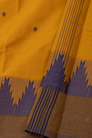 Mustard yellow Handloom Chettinad Cotton Saree 10077352