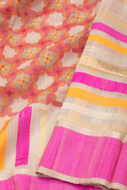 Multicolor Chanderi Printed Silk Cotton Saree 10077367