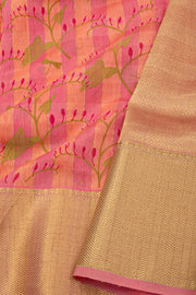 Pink Chanderi Printed Silk Cotton Saree10077369
