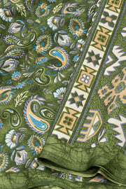 Green Kashmiri Printed Silk Saree 10077397