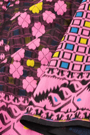 Pink Handloom Jamdani Cotton Saree with Floral Motifs 10077526