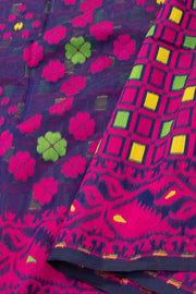 Pink Handloom Jamdani Cotton Saree 10077533