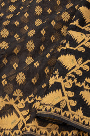 Black Handloom Jamdani Cotton Saree 10077547
