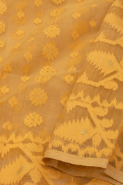 Yellow Handloom Jamdani Cotton Saree 10077548