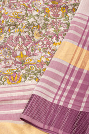 Pink Printed Maheshwari Silk Cotton Saree 10077558