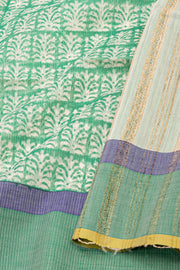 Green Handloom Maheshwari Silk Cotton Saree 10077559