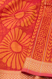 Red Printed Silk Cotton Saree 10077562
