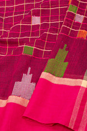 Pink Bengal Handwoven Cotton Saree 10077688