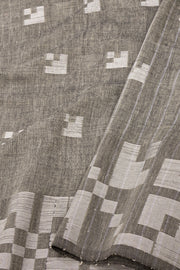 Grey Bengal Handwoven Cotton Saree 10077689
