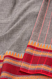 Grey Bengal Handwoven Cotton Saree 10077690