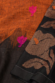 Brown Bengal Handwoven Cotton Saree 10077694