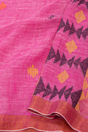Pink Bengal Handwoven Cotton Saree 10077697