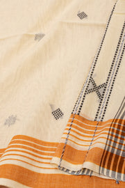 Beige Bengal Handwoven Cotton Saree 10077702