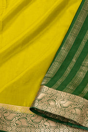 Lime Yellow Mysore Semi Crepe Silk Saree 10077789