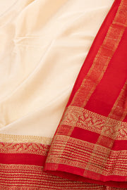 Cream Mysore Semi Crepe Silk Saree 10077801