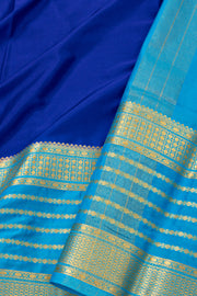 Blue Mysore Semi Crepe Silk Saree 10077818