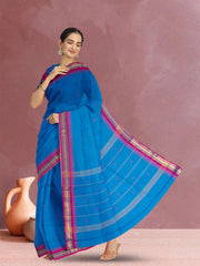 Blue Handloom Kanchi Cotton Saree 10071803