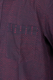 Indigo Handblock Print Pre-Washed Pure Cotton Crop Shirt 10074624