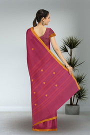 Pink Handloom Chettinad Cotton Saree 10072567
