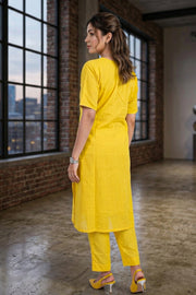 Yellow Mukaish Embroidery Viscose Silk Salwar Suit 10076195