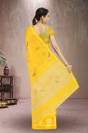 Yellow Chanderi Silk Cotton Saree 10075376