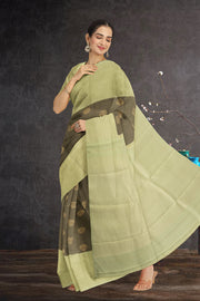 Green Korvai Kanjivaram Pure Zari Saree 10076136