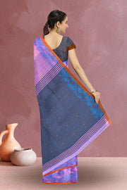 Pink Bengal Handwoven Jamdani Style Cotton Saree 10075332