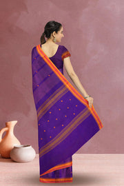 Purple Handloom Chettinad Cotton Saree Without Blouse 10075132