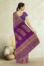Purple Kashmiri Printed Silk Saree 10075981