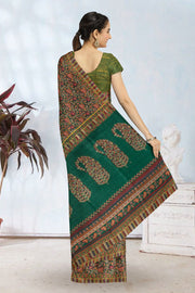 Green Kashmiri Printed Silk Saree 10075983