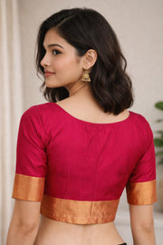 Hibiscus Pink Kanjivaram Soft Silk Blouse 10076992