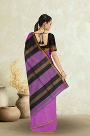Purple Maheshwari Silk Cotton Saree 10075231