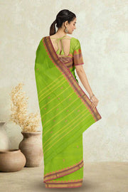Green Handloom Chettinad Cotton Saree 10075119