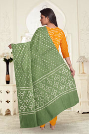 Yellow Bandhani Mirror Work 3 - Piece Salwar Suit Material 10075486