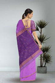 Violet Maheshwari Silk Cotton Saree 10075257