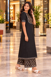 Black Printed Cotton Co-ord Set 10075946