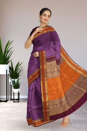 Purple Kanjivaram Pure Silk Saree 10076125