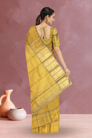 Harvest Gold Yellow Bridal Kanjivaram Tissue Silk Saree 10063073