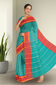 Green Art Silk Kanjivaram Saree With Checks Design 10076326