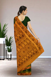 Green Handcrafted Sungudi Cotton Saree 10074927