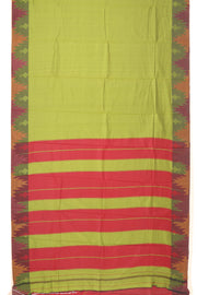 Lime Green Vegan Silk Kanjivaram Saree 10077940