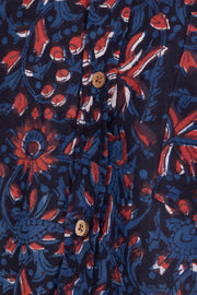 Blue Full Sleeve Jahota Printed Cotton Mens Shirt 10073159