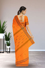 Orange Handloom Chettinad Cotton Saree Without Blouse 10075144
